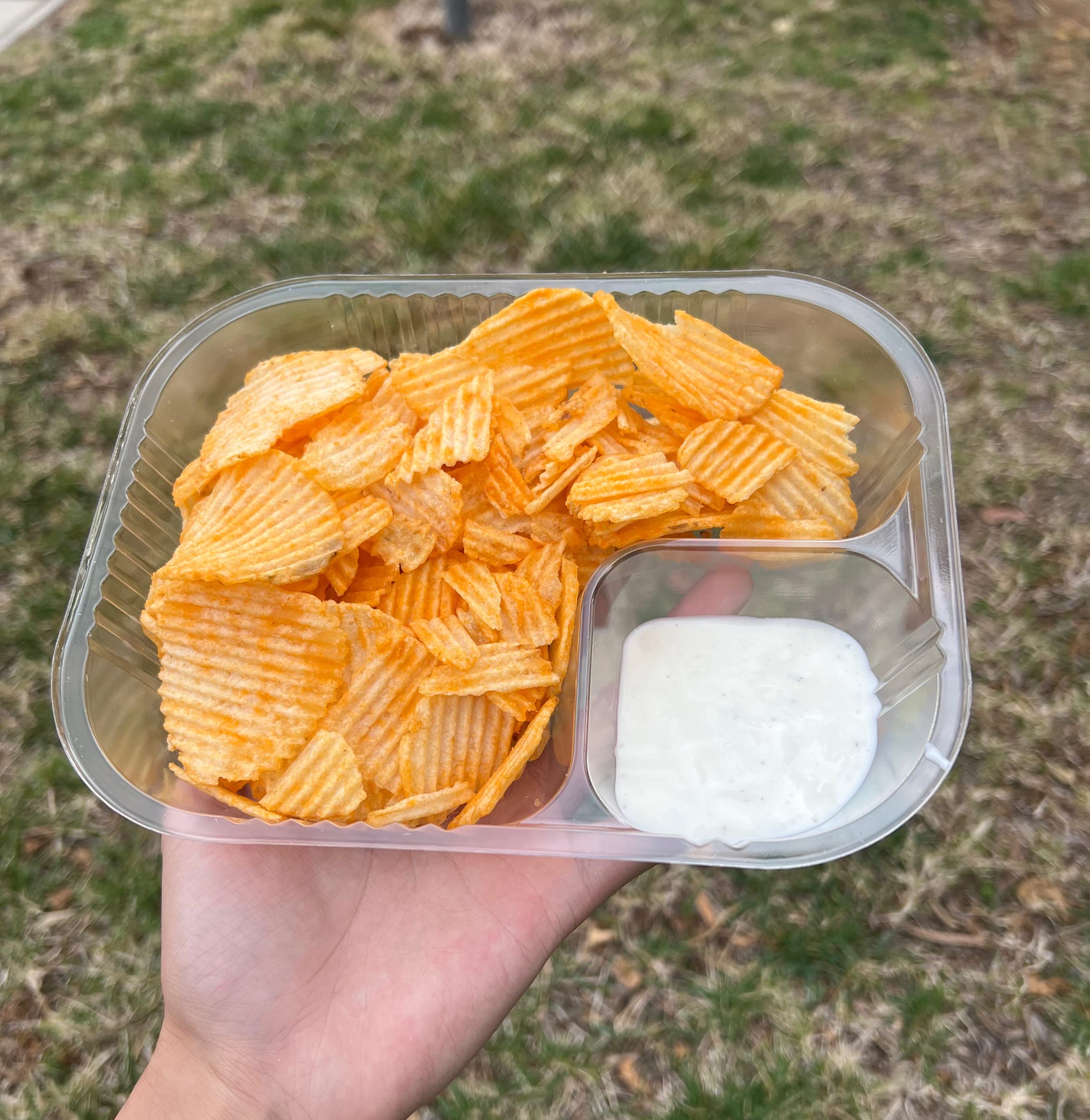 通用 6" x5"x 1 1/2" Inch Disposable Clear 2 Compartment Plastic Nacho Tray For Chips Cheese Sauce And Other Dips Sauce 50-Pack