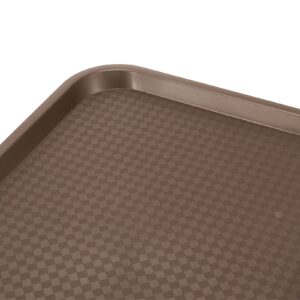 Fast Food Tray, SEHOI 8 Pack 16 x 12 Inches Plastic Fast Food Serving Tray, Coffee Color Rectangular Restaurant Tray, Cafeteria Tray for Restaurant, Kitchen, Party, Picnic