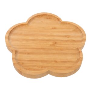 angoily dessert trays wooden serving tray flower shaped dessert plate food serving platter dinner plate appetizer plates for steak fish snack seafood cooking baking yellow cookie cake pan