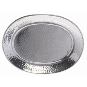 american metalcraft 15-1/2" x 20" oval hammered tray