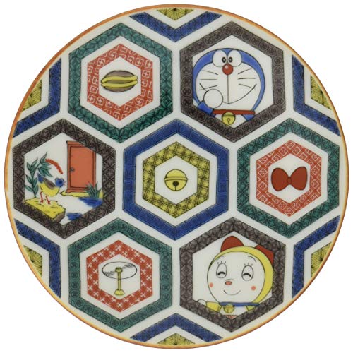 Doraemon 008145 Kutani Ware Small Plate, Kokutani Style, Turtle Shell, Made in Japan