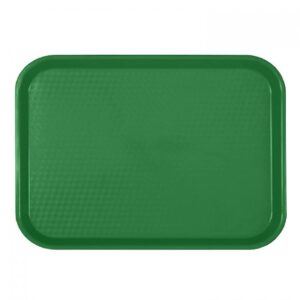 TrueCraftware-Set of 12 Plastic Fast Food Tray 10 1/2" X 13 5/8" Green Color- for Café Standard Cafeteria/Fast Food Tray Restaurant Serving Trays Set for Coffee Table Kitchen Party