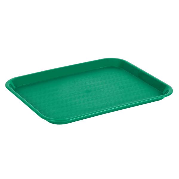 TrueCraftware-Set of 12 Plastic Fast Food Tray 10 1/2" X 13 5/8" Green Color- for Café Standard Cafeteria/Fast Food Tray Restaurant Serving Trays Set for Coffee Table Kitchen Party