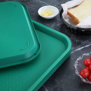 TrueCraftware-Set of 12 Plastic Fast Food Tray 10 1/2" X 13 5/8" Green Color- for Café Standard Cafeteria/Fast Food Tray Restaurant Serving Trays Set for Coffee Table Kitchen Party