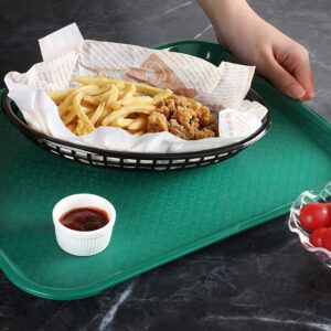 TrueCraftware-Set of 12 Plastic Fast Food Tray 10 1/2" X 13 5/8" Green Color- for Café Standard Cafeteria/Fast Food Tray Restaurant Serving Trays Set for Coffee Table Kitchen Party