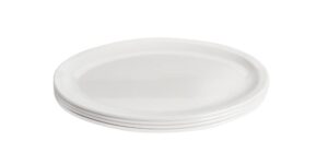 m&b gwpp melamine oval serving platters, 13 inch narrow rim oval plates for salad, dessert, steak, pasta, appetizers, sandwich, set of 4 oval platter (white)