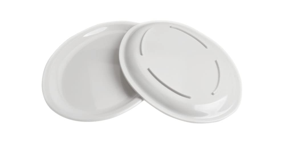 M&B GWPP Melamine Oval Serving Platters, 13 inch Narrow Rim Oval Plates for Salad, Dessert, Steak, Pasta, Appetizers, Sandwich, Set of 4 Oval Platter (White)