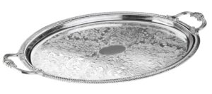 queen anns serving tray silver plated
