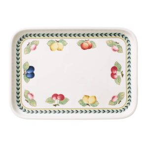 villeroy & boch french garden baking rectangular serving plate/lid, 14 x 10.25 in, white/colorful