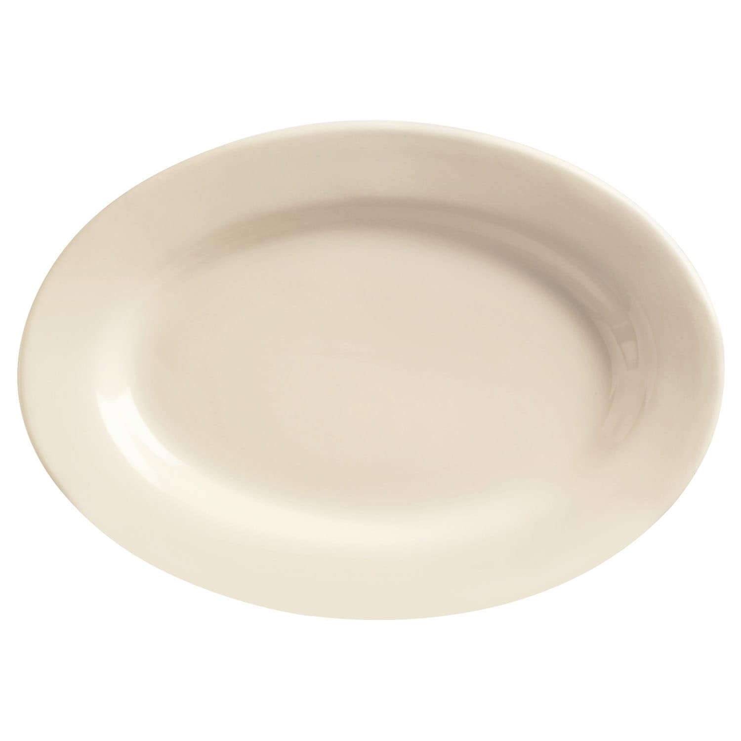 World Tableware PWC-13 Ivory Rolled Edge - 11-1/2" Oval Platter I Dozen