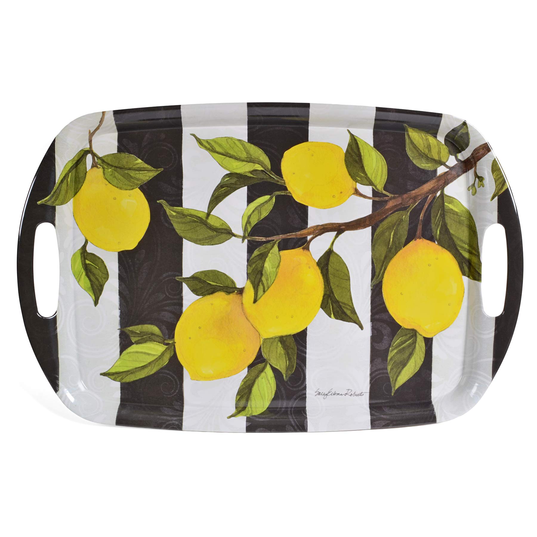 Bamboo Table Lemon Branch 18 x 12-inch Serving Tray