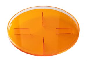 lifup acrylic serving tray, clear decorative serving trays for kitchen dining room table ottoman vanity countertop round orange 11.8"x 11.8"x2.0" 30x30x5cm