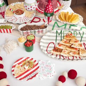 Mud Pie, Multi, Christmas Painted Merry Cracker & Dip Set, 3.5" x 11", 2 1/2" x 11"