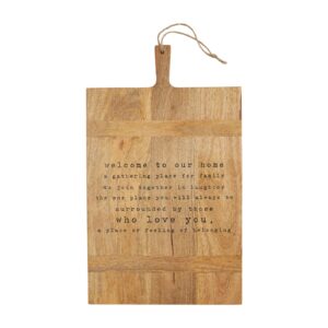mud pie wooden sentiment serving board, large, 20" x 12"