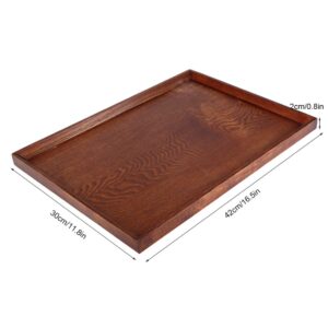 Wooden Serving Tray Plate Serving Tray Food Home Decoration Easy to and Convenient to Storage (42 * 30 * 2cm)