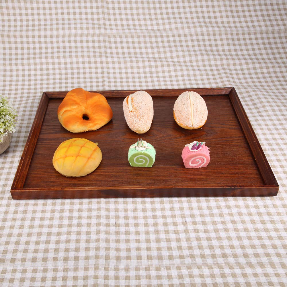 Wooden Serving Tray Plate Serving Tray Food Home Decoration Easy to and Convenient to Storage (42 * 30 * 2cm)