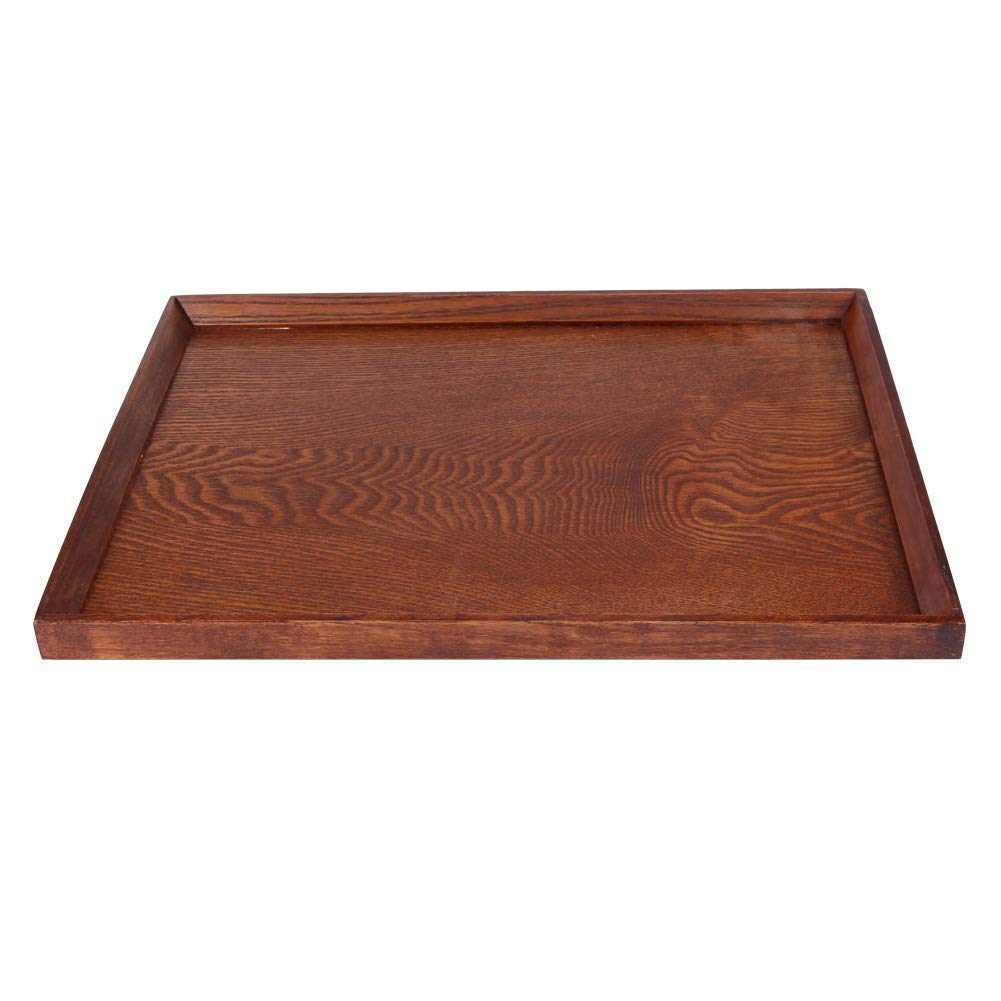 Wooden Serving Tray Plate Serving Tray Food Home Decoration Easy to and Convenient to Storage (42 * 30 * 2cm)