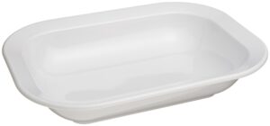 carlisle foodservice products plastic recatangle baker server rectangular dish for home and restaurant, melamine, 28 ounces, white, (pack of 12)