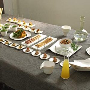 WASARA DM-014R Long Plate, White, 11.8 inches (30 cm), 6 Pieces