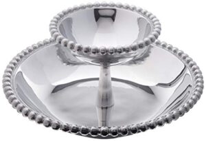 mariposa pearled tiered chip & dip, one size, silver