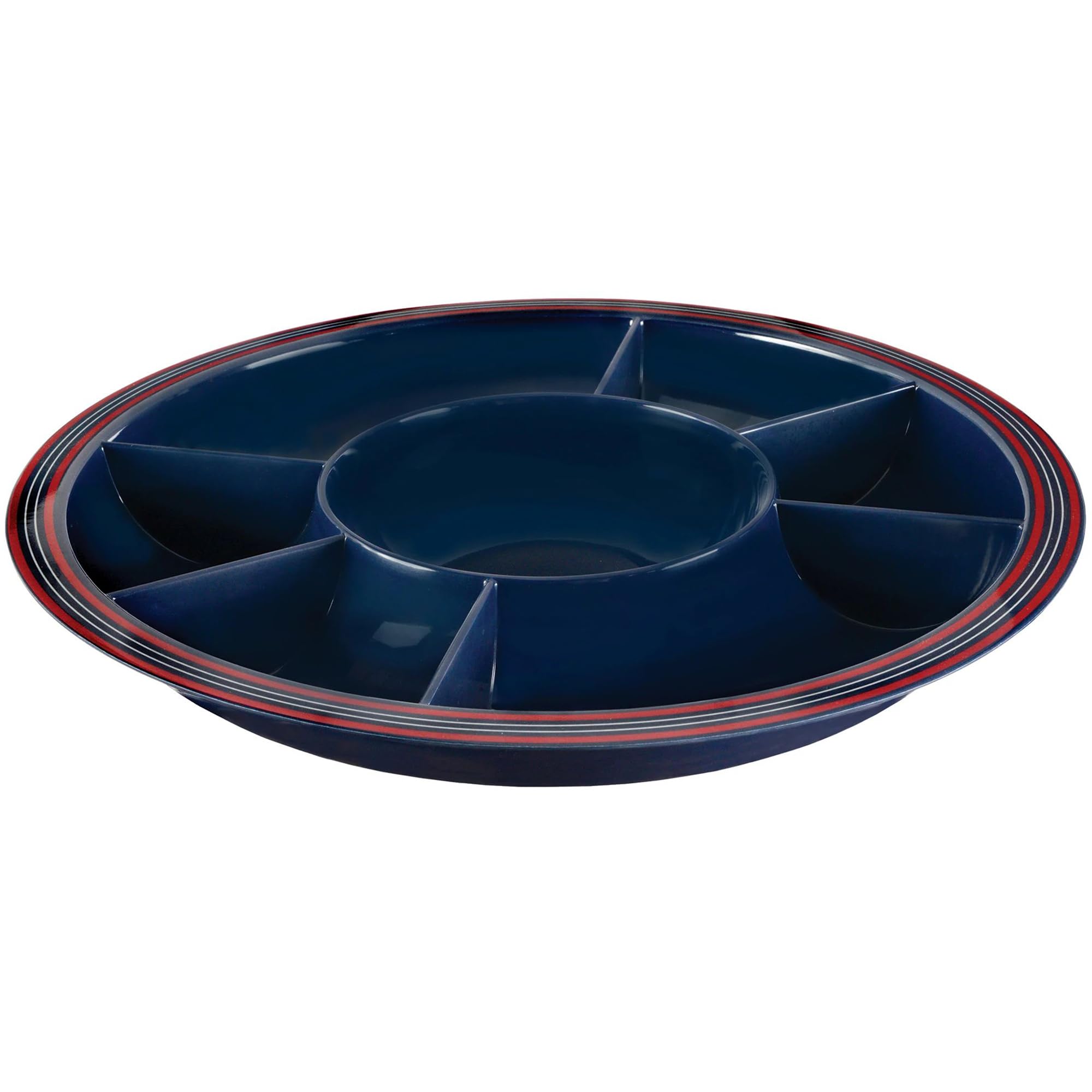 Amscan Red & Blue Patriotic Deluxe Melamine Chip & Dip Tray - 15" (1 Pc) | Durable Plastic Tableware - Perfect for Parties & Events