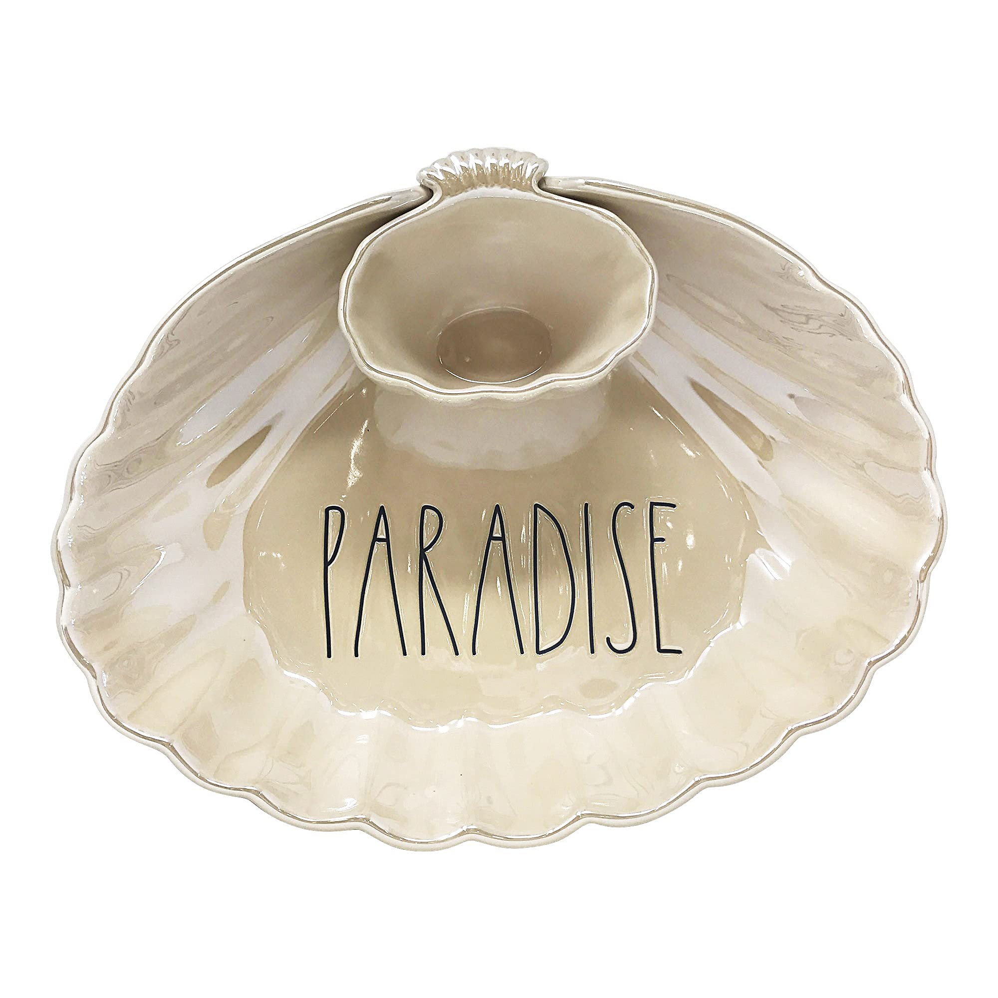 Rae Dunn Ceramic Iridescent Paradise Shrimp And Dip Bowl