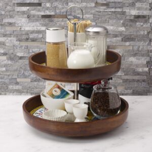 Gourmet Basics by Mikasa Vella 2-Tier Round Tray, Multicolored