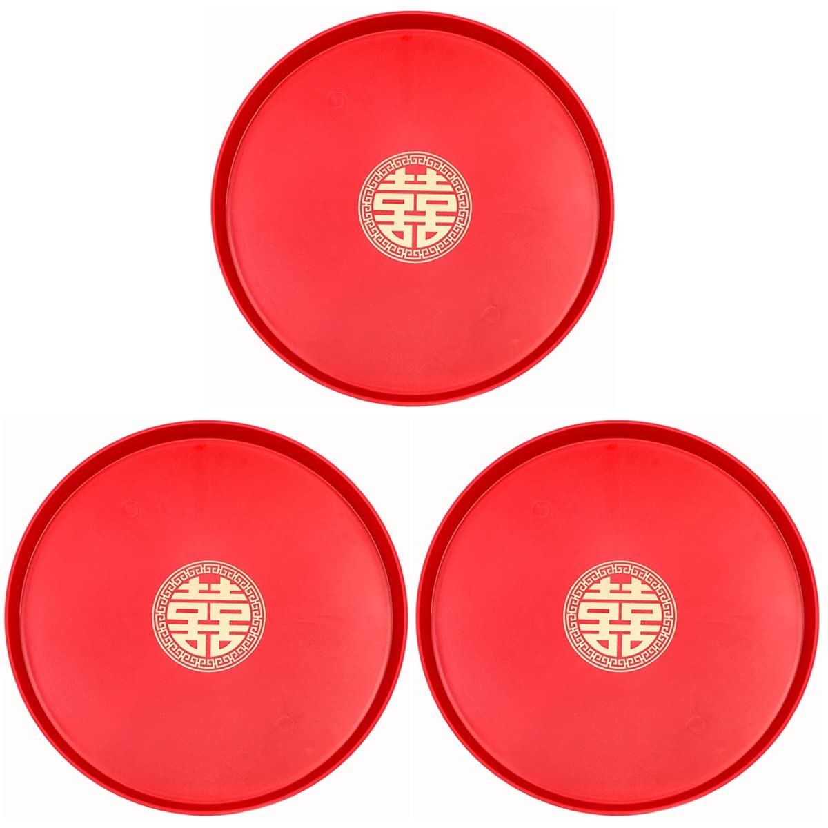 Tofficu 3 Pcs Wedding Tray Cupcake Toppers Red Wedding Plates Decoraciones para Salas De Casa New Year Party Plate Red Candy Serving Tray Food Decor Chic Storage Plate Salad Plate Dessert