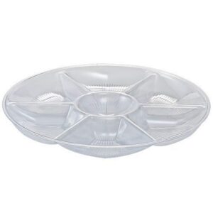 party dimensions 7-compartment platter tray-14 | clear | 1 pc plastic tray, 14 inches