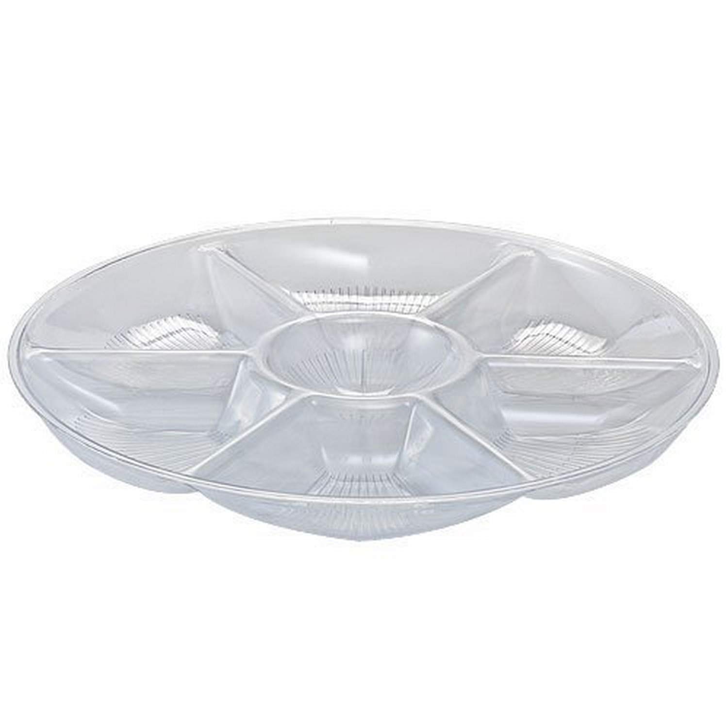 Party Dimensions 7-Compartment Platter Tray-14 | Clear | 1 Pc Plastic Tray, 14 inches