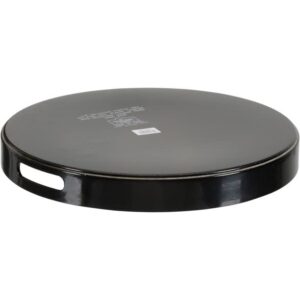 10 Strawberry Street 13.5" Lacquer Round Serving Tray with handles, Black