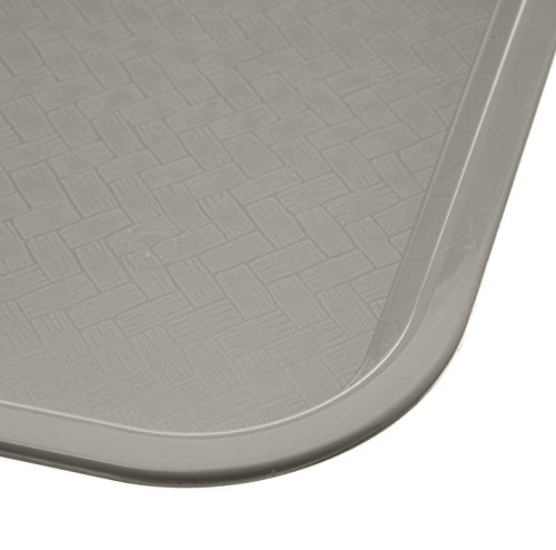 Carlisle FoodService Products Cafe Fast Food Cafeteria Tray with Patterned Surface for Cafeterias, Fast Food, And Dining Room, Plastic, 16.31 X 12.06 X 0.7 Inches, Gray, (Pack of 24)