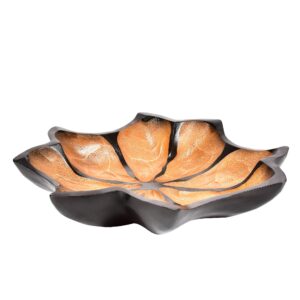 AeraVida Simply Beautiful Hand Carved Lotus Flower 12 inches Platter or Tray | Wooden Platters for Serving Food | Hand Carved Wooden Tray | Lotus Flower Wooden tray | Tropical Serving Tray