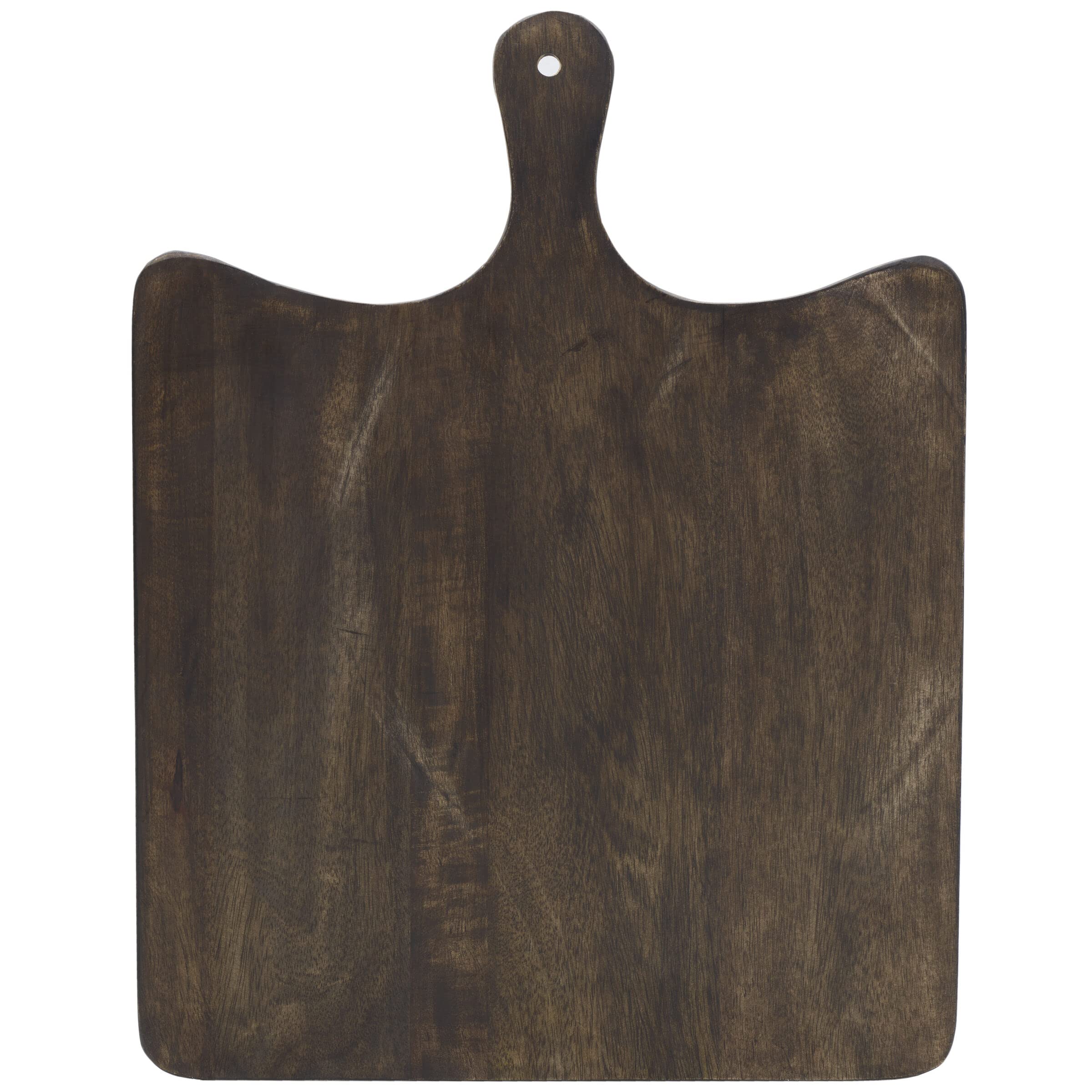 Fitz and Floyd Austin Craft Maryn Mango Wood Paddle Cheese Charcuterie Serving Board, 18-Inch, Espresso