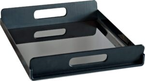 alessi vassily tray with handles, black