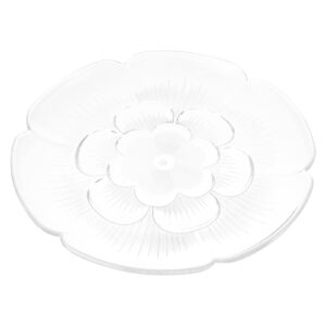 zerodeko glass fruit bowl clear plate dry fruit plate glass plate appetizer serving tray crystal fruit serving platter candy dish desserts snacks nut holder 30cm dessert trays