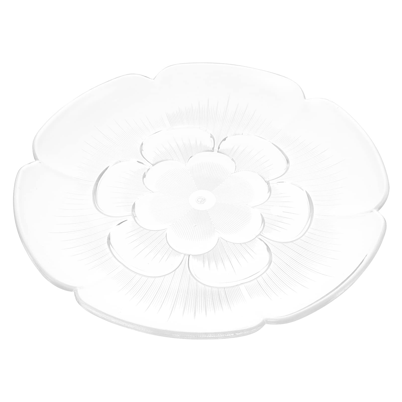 Zerodeko Glass Fruit Bowl Clear Plate Dry Fruit Plate Glass Plate Appetizer Serving Tray Crystal Fruit Serving Platter Candy Dish Desserts Snacks Nut Holder 30cm Dessert Trays