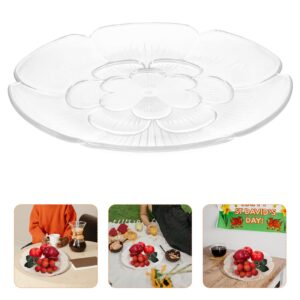 Zerodeko Glass Fruit Bowl Clear Plate Dry Fruit Plate Glass Plate Appetizer Serving Tray Crystal Fruit Serving Platter Candy Dish Desserts Snacks Nut Holder 30cm Dessert Trays