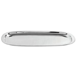 hubert serving tray stainless steel rectangular with beaded edge - 18" l x 13 1/2" w x 3/4" h