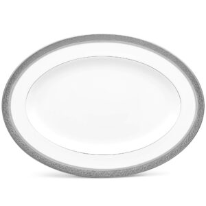 noritake summit platinum platter, oval, 14" in white