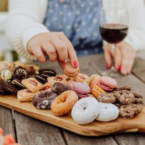 PICNIC TIME Monogram - G - Personalized Artisan 24" Acacia Charcuterie Board with Raw Wood Edge, Cheese Board, Serving Platter, (Acacia Wood)