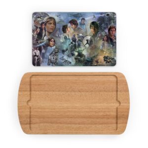 PICNIC TIME Star Wars Billboard Glass Top Cheese Board, Serving Platter, Cheese Boards Charcuterie Boards, (Parawood)