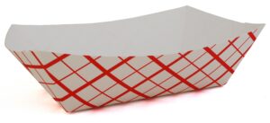 southern champion tray 0433 #1000 southland paperboard red check food tray, 10 lb capacity (case of 250)
