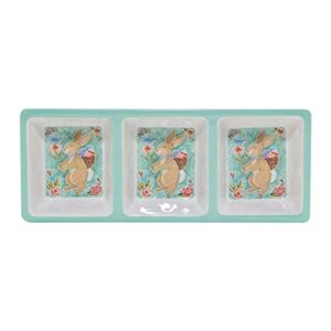 Certified International Joy of Easter Melamine 3 Piece Hostess Servware Set, Multicolor, Large