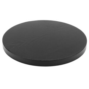 BALITY Round Wood Tray, Decorative Wood Serving Trays Platter Black Circle Breakfast Tray with Raised Edges Fast Food Tray Ottoman Tray for Cafe, Teahouse, Restaurant, Hotel