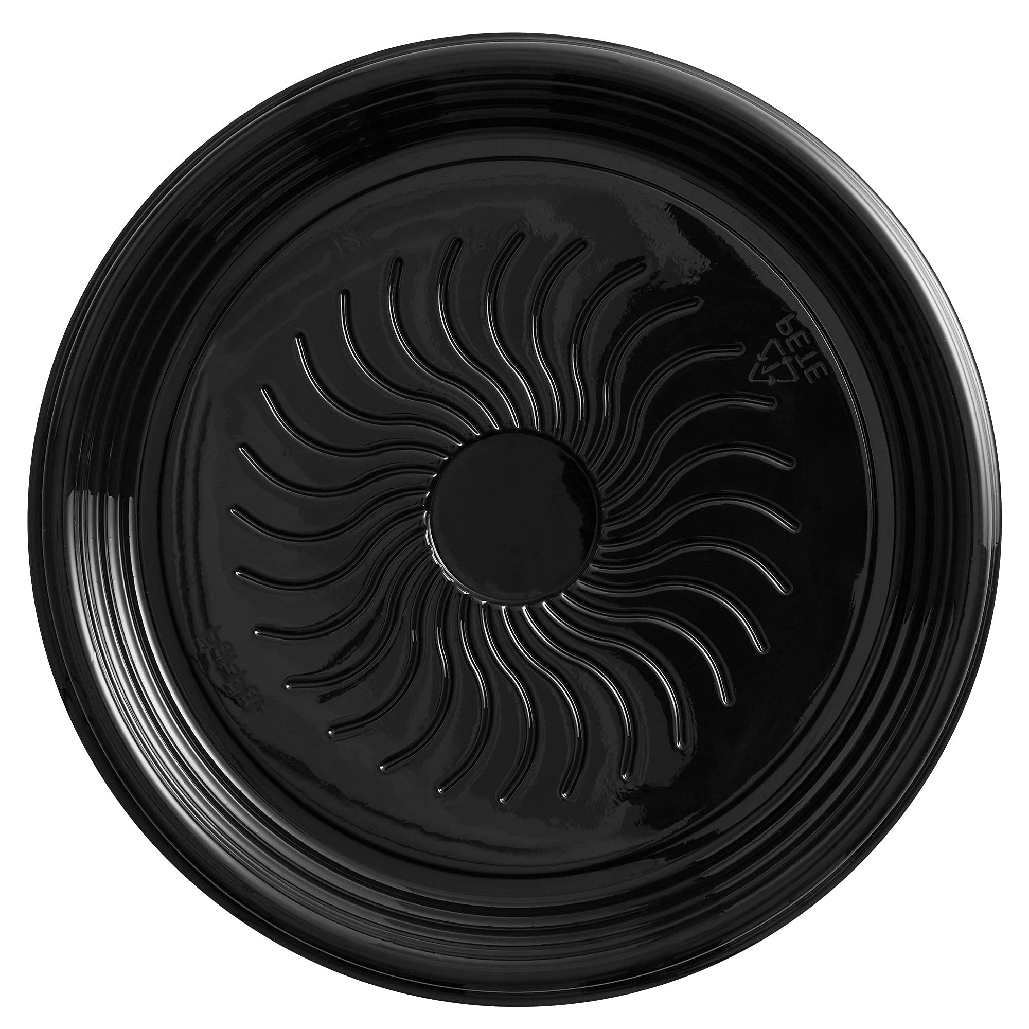 Heavy Duty, Recyclable Serving Tray with High Dome Lid, Black Plastic Party Platters Clear Lids. Elegant Round Banquet or Catering Trays for Serving Appetizers, Sandwich and Veggie Plates, 12” Round