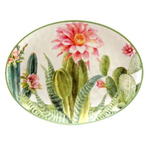 certified international desert beauty melamine oval platter, 18-inch length, multicolor