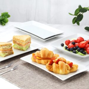 Yedio Porcelain Bowls Set and Porcelain Rectangular Dinner Platters Bundle