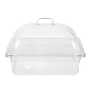 rectangular buffet dish clear serving tray with dome lid buffet tray dome cake plate server platter catering platter for party food fruit dessert cupcake 5l buffets food plates