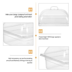 Rectangular Buffet Dish Clear Serving Tray with Dome Lid Buffet Tray Dome Cake Plate Server Platter Catering Platter for Party Food Fruit Dessert Cupcake 5L Buffets Food Plates